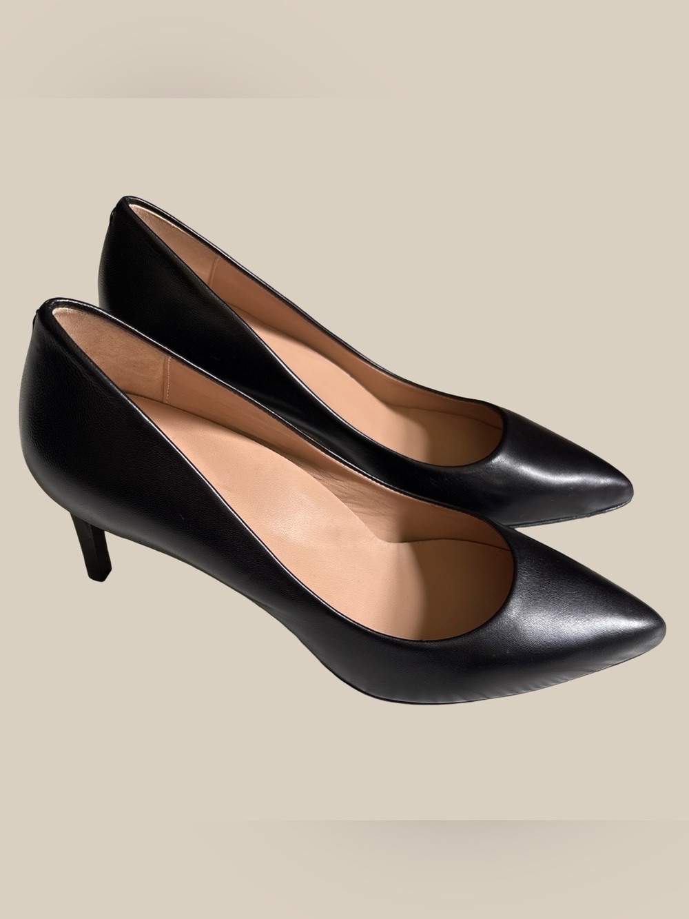 INEZ Women’s Lola Black Leather Pointed Toe Pump Spanish Napa Leather SZ 7.5M